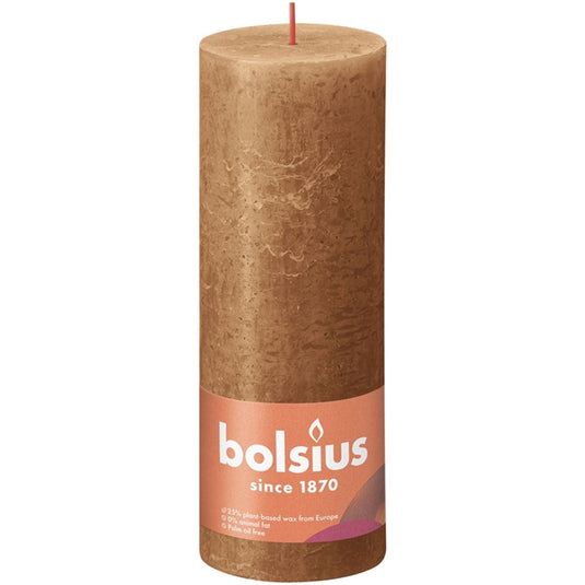 Bolsius rustiek stompkaars 190 68 - spice brown