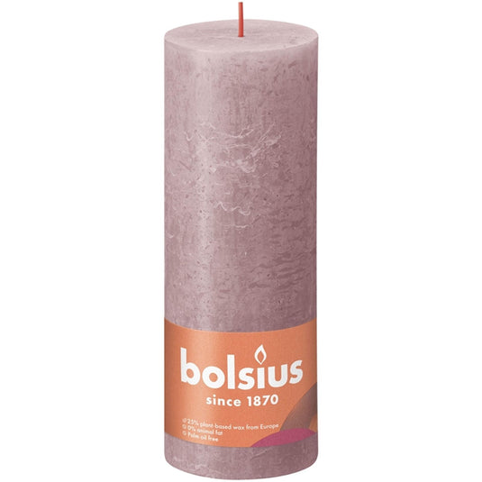 Bolsius shine collection rustiek stompkaars 190 68 ash rose- asroze