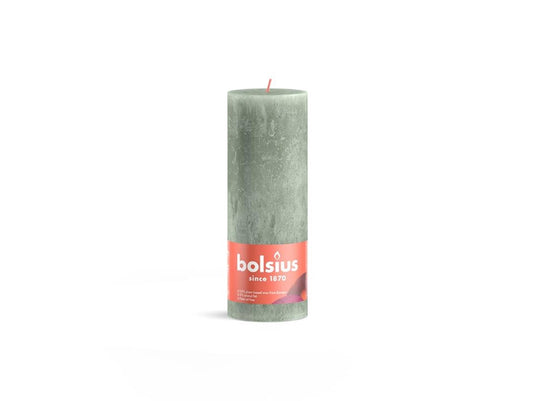 Bolsius shine collection rustiek stompkaars 190 68 jade green-jadegroen