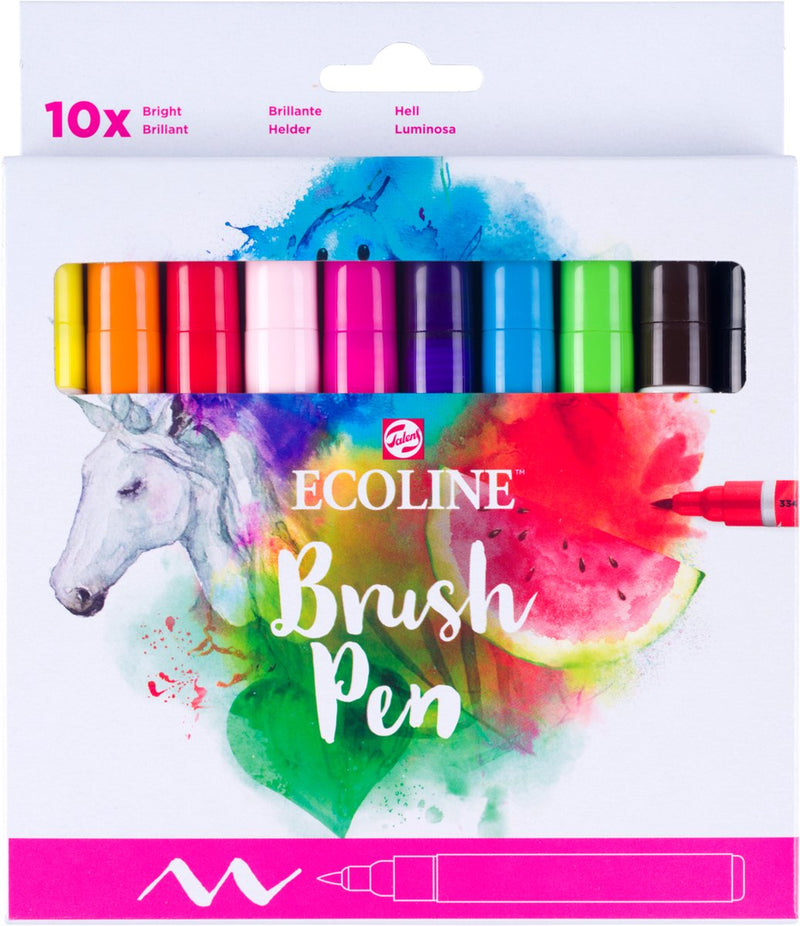 Afbeelding laden in galerijviewer, Ecoline brush pen set helder | 10 colours
