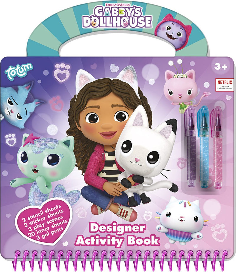 Afbeelding laden in galerijviewer, Totum gabby’s poppenhuis designer vakantie doeboek - tekenen schrijven stickeren, 25 delig - gabby’s dollhouse creatief speelgoed meisjes vanaf 3 jaar cadeautip
