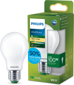 Philips led philips ultra efficient led lamp mat - 100 w - e27 - warmwit licht