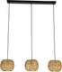 Eglo sheldon hanglamp - e27 - 91 cm - zwart natuurlijk bruin - papier