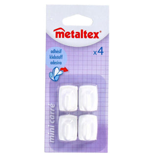 Afbeelding laden in galerijviewer, Metaltex vierkante plakhaken 4 stuks wit

