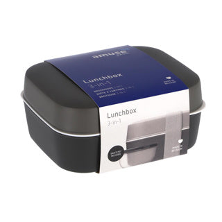 Afbeelding laden in galerijviewer, Amuse lunchbox 3-in-1 grijs | 2 stuks
