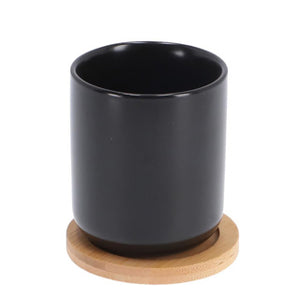 Bredemeijer theemok umea 200ml zwart en onderzetter set 2