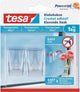 Tesa powerstrips ophang haken - 2x - transaparant - kunststof - 1 kg - voor tegels en glas