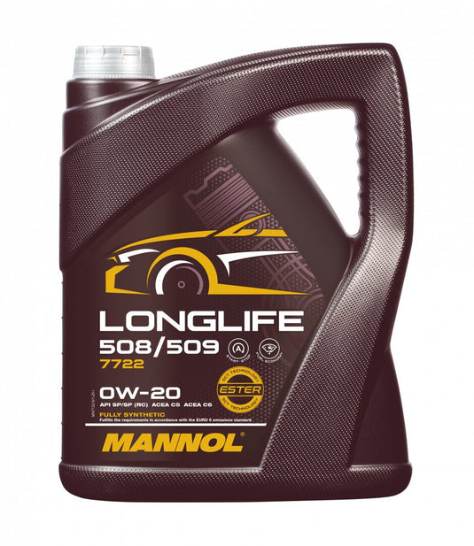 Mannol 5 liter 0w-020 5 longlife 508 509 mn7722