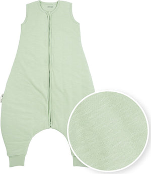 Meyco baby slub baby winter slaapoverall jumper - soft green - 80cm - 2.0 tog
