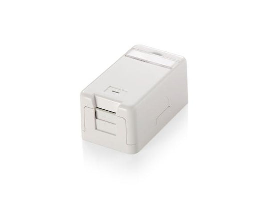 Equip 125121 surface mounted keystone box for 1 keystone jack, white