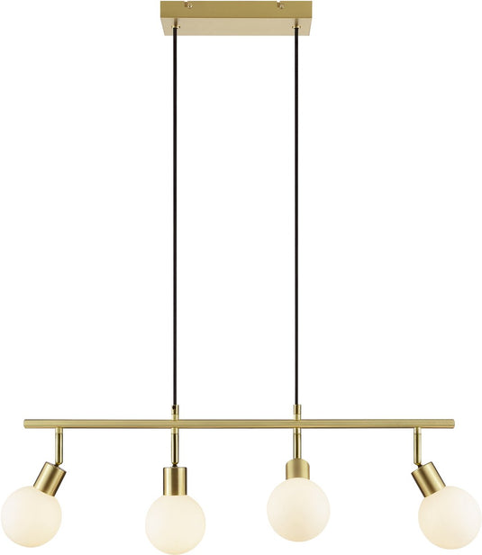 Brilliant jorge - hanglamp - 4-lichts - g9 max 4x10w - geborsteld messing wit
