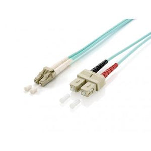 Equip 255319 fiber optic adapter cable, lc sc, multi-mode, om3, 50 125µ, lsoh, 0,5m, turquoise