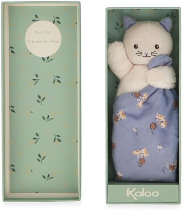 Kaloo - carre douceur - knuffeldoekje - kat - lila