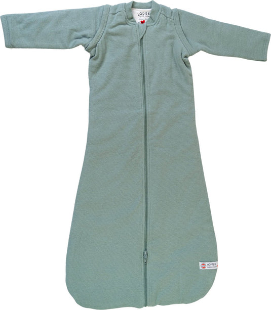 Lodger hopper - baby slaapzak winter met afritsbare mouwen - 98cm - 3.3 tog - autostoel - groen - winterslaapzak