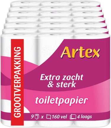 Artex zacht sterk toiletpapier - 4-laags wc papier - 63 rollen (7x9)