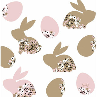 Duni paas servetten blooming bunnies 33x33 cm | 4 stuks