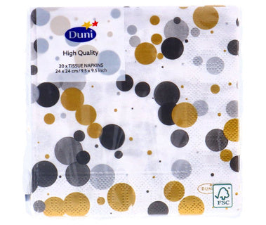Afbeelding laden in galerijviewer, Duni servetten festive bubbles black 24x24 cm | 4 stuks
