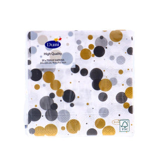 Duni servetten festive bubbles black 24x24 cm | 4 stuks