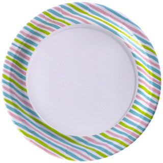 Afbeelding laden in galerijviewer, Duni papieren borden stripes multi ø22cm pak a 10 stuks
