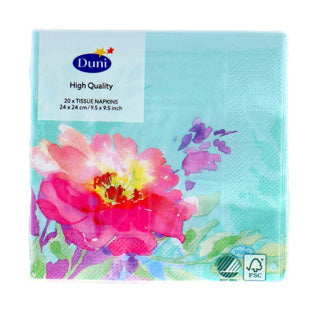 Duni servetten flowy floral 24x24 cm | 12 stuks