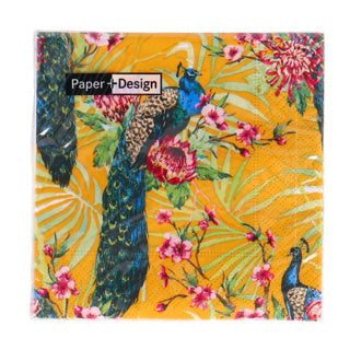 Afbeelding laden in galerijviewer, Duni servetten tropic peacock 24x24 cm | 12 stuks

