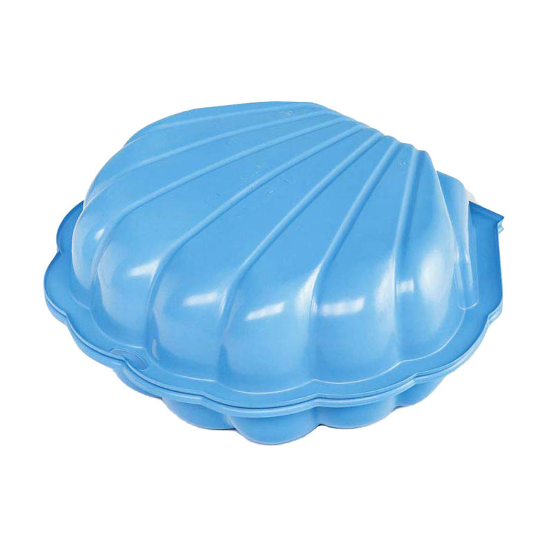 Afbeelding laden in galerijviewer, Paradiso toys Zandbak met deksel Schelp 87 x 78 x 18 cm blauw
