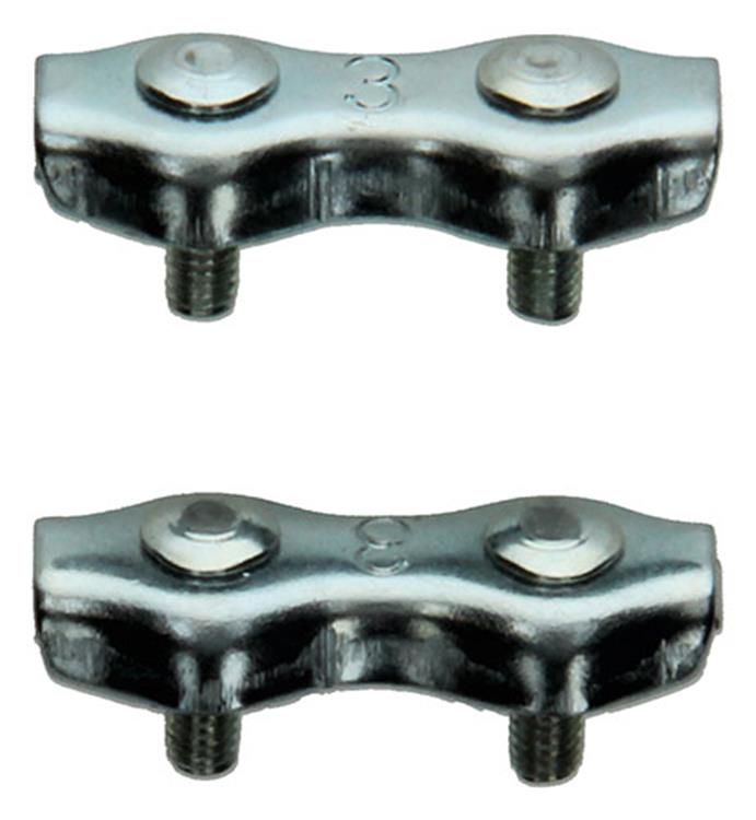 Afbeelding laden in galerijviewer, Mack 1006900 - 2 staaldraadklemmen duplex verzinkt 2-3mm bl | 5 stuks
