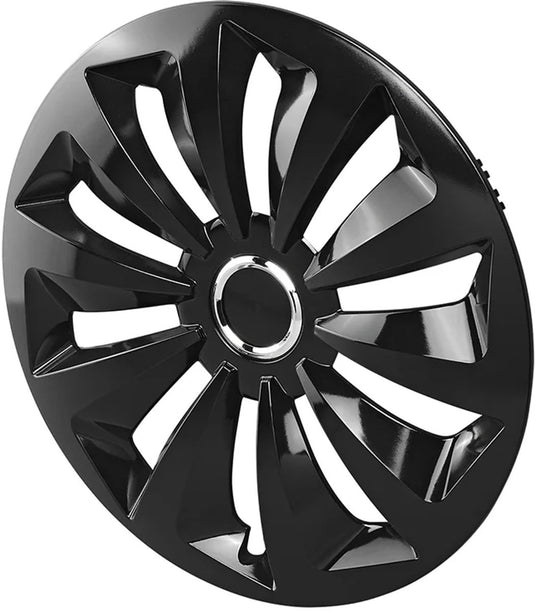 Proplus wieldoppenset fox ring - 14 inch - wieldop - glanzend - 4 stuks - zwart