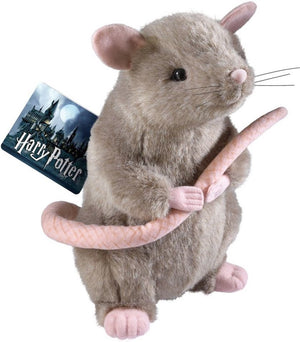Noble collection the harry potter - scabbers 23 cm pluche knuffel - grijs