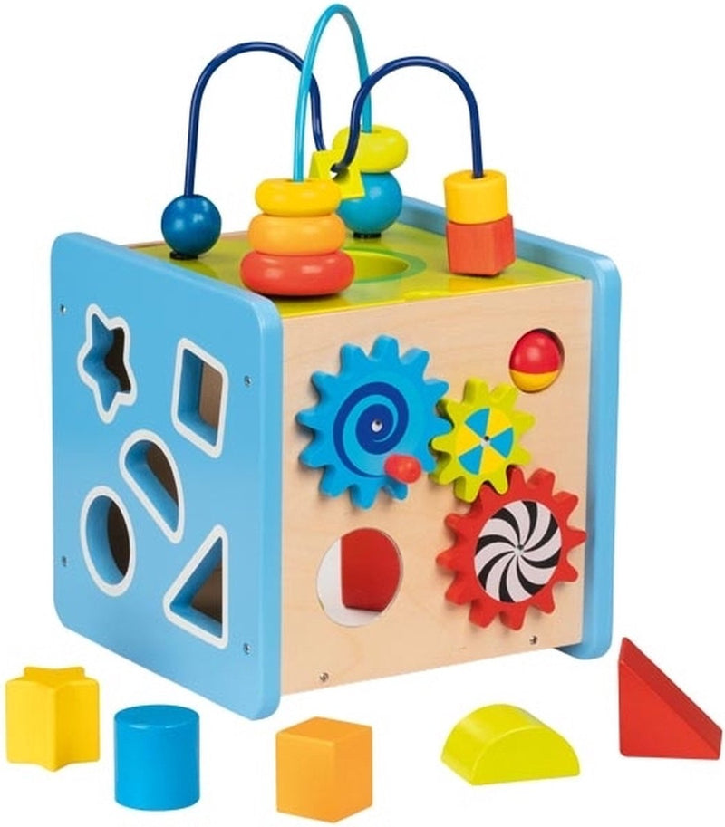 Afbeelding laden in galerijviewer, Goki houten activiteitenkubus 32,5 cm

