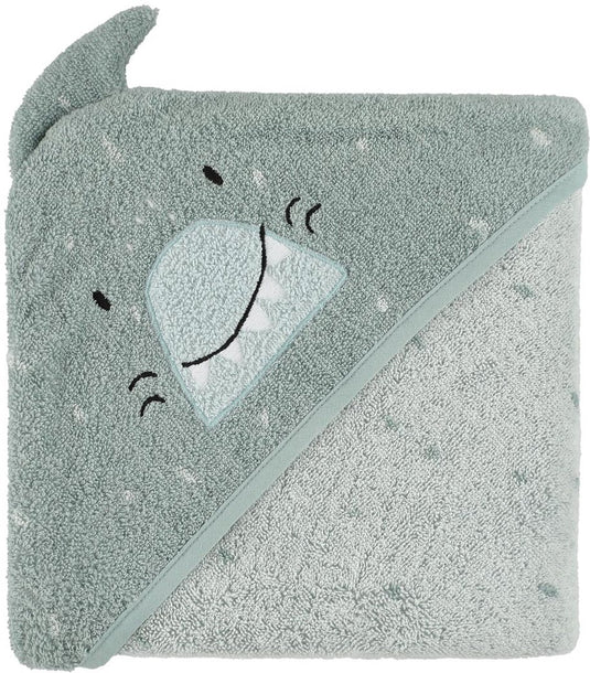 Trixie badcape - mr. shark - 75x75cm - 100% biologisch katoen - hooded towel - handig formaat