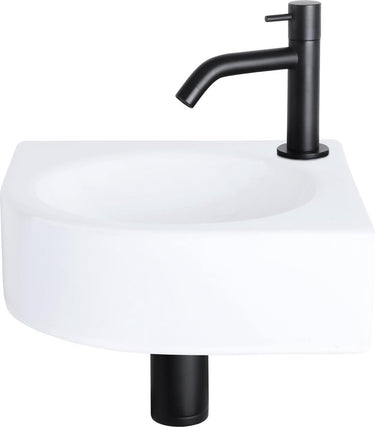 Differnz cleo fonteinset - keramiek - kraan gebogen mat zwart - 30 x 30 x 10 cm