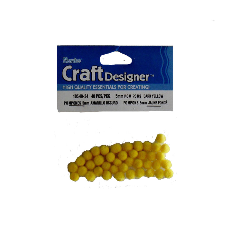 Afbeelding laden in galerijviewer, Darice • pompons 5mm 40pcs geel
