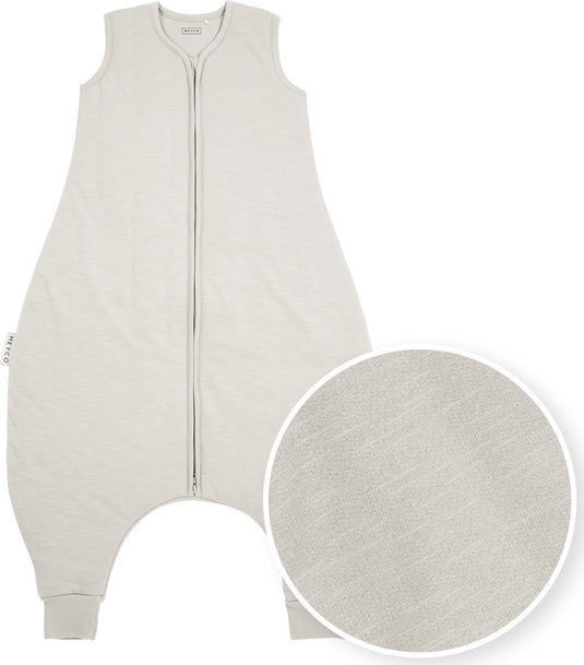 Meyco baby slaapzak winter slub - slaapoverall jumper - greige - 104cm - winterslaapzak