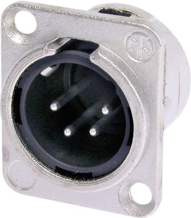 Neutrik nc4mdl1 xlr-connector flensstekker, contacten recht aantal polen: 4 zilver 1 stuk(s)