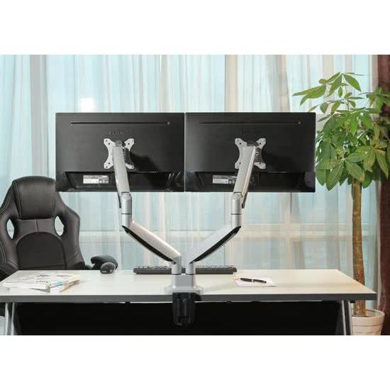 Afbeelding laden in galerijviewer, Neomounts neomounts fpma-d750dsilver flatscreen monitor bureausteun met gasveer, 2x 10-30 , 9 kg,
