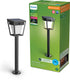 Philips led philips nissa sokkellamp -ultraefficient led - solar buitenlamp -helder warm licht; 3000k - zwart - bewegingssensor - schemersensor - tuinpadverlichting - zonne-energie