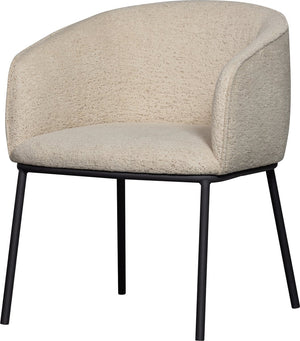 Woood leon eetkamerstoel - bouclé - naturel melange - 77x61x63