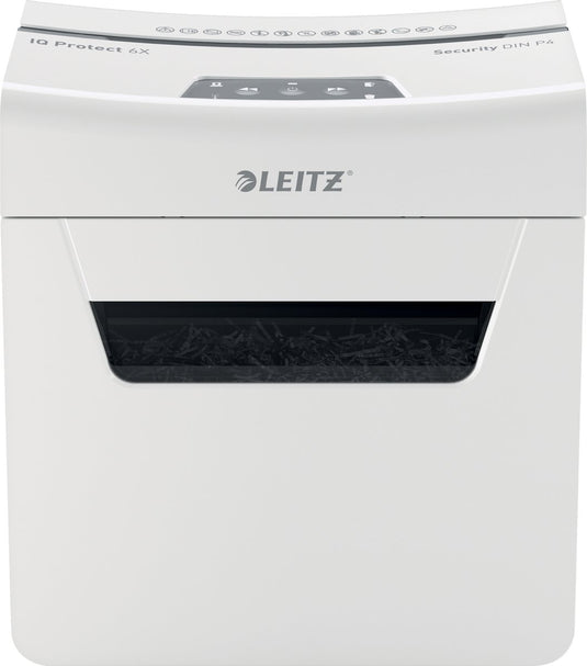 Leitz papierversnipperaar iq protect premium 6x wit