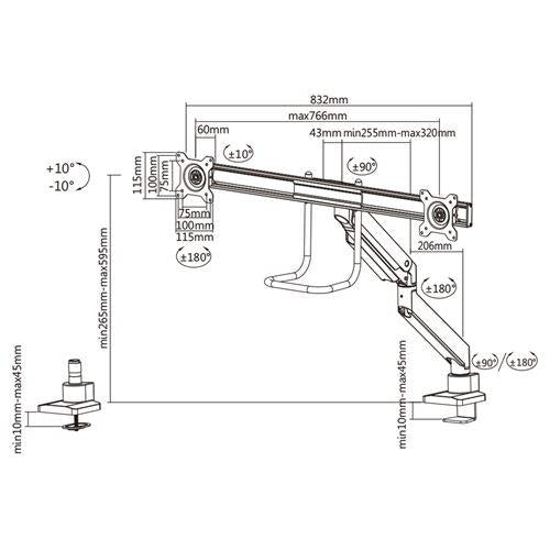 Afbeelding laden in galerijviewer, Neomounts nm-d775dxblack flat screen desk mount tv clamp, 8 kg, 10 - 32 ) 100x100 mm, bla
