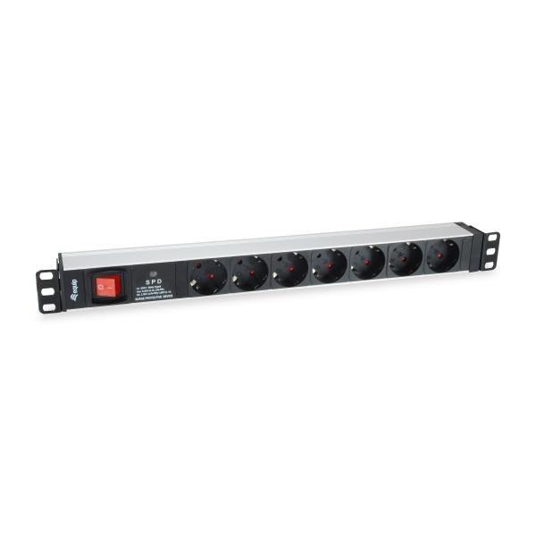 Afbeelding laden in galerijviewer, Equip 333309 7-outlet german power distribution unit w surge protection+switch, type f, 1.5 mm²
