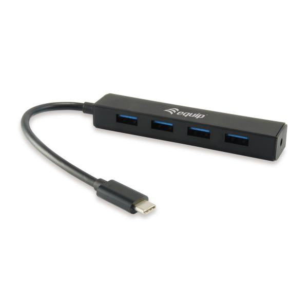 Afbeelding laden in galerijviewer, Equip 128954 4-port usb hub, usb 3.2 gen 1 type-c -> usb 3.2 gen 1 type-a, 5000 mbit s, black
