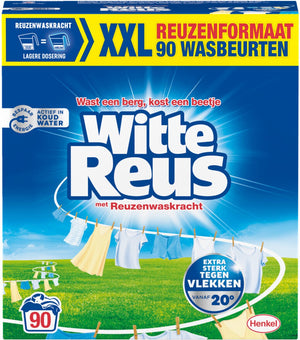 Witte reus waspoeder wasmiddel - witte was - 90 wasbeurten - grootverpakking