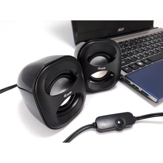 Equip 245330 mini usb speaker, 2.0 channels, wired, 3 w, 90 - 20 hz, 40 o, black