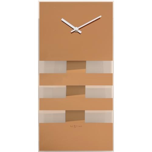 Afbeelding laden in galerijviewer, Nextime klok 2855co bold stripes, 38x19 cm, wall, copper
