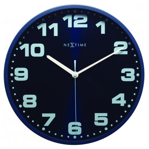 Afbeelding laden in galerijviewer, Nextime klok 3053bl dash blue, ø 35 cm, wall, blue

