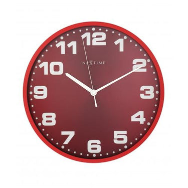 Nextime klok 3053ro dash red, ø35 cm, wall, red silver