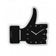 Nextime klok 3072zw thumbs up, 40.5x41.cm, wall, black silver