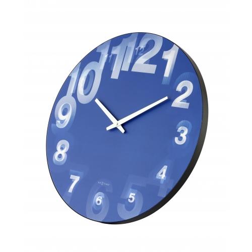Afbeelding laden in galerijviewer, Nextime klok 3077bl 3d, ø39.5 cm, wall, blue white
