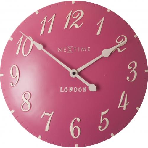 Afbeelding laden in galerijviewer, Nextime klok 3084rz london arabic, ø34.5 cm, wall, pink white
